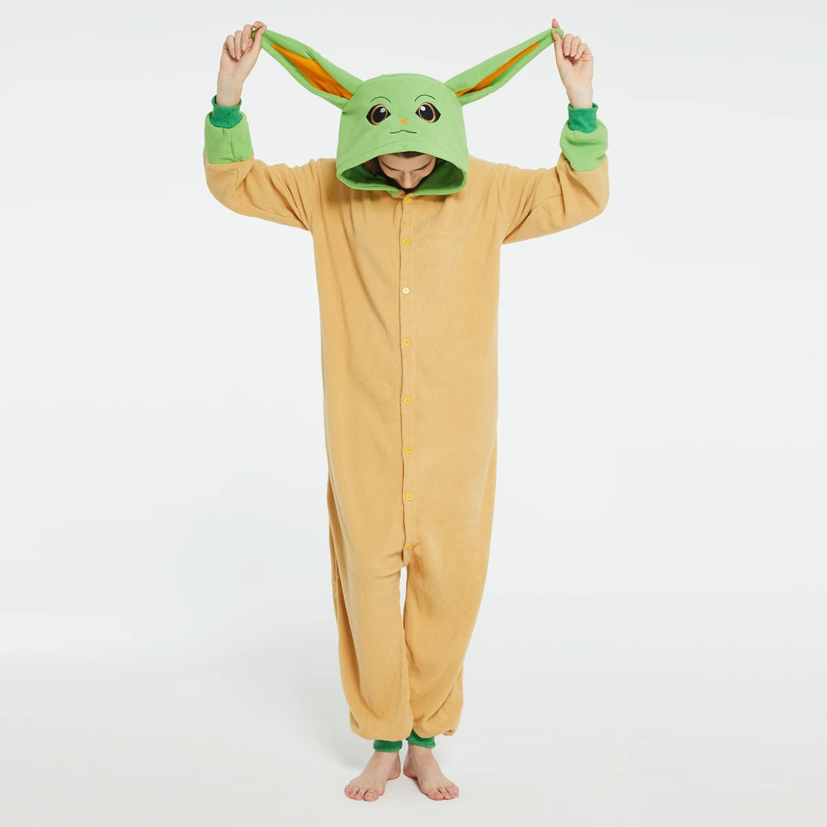 Romper Onesie Baby - Dewasa Yoda Bayi Grogu Onesies Kostum