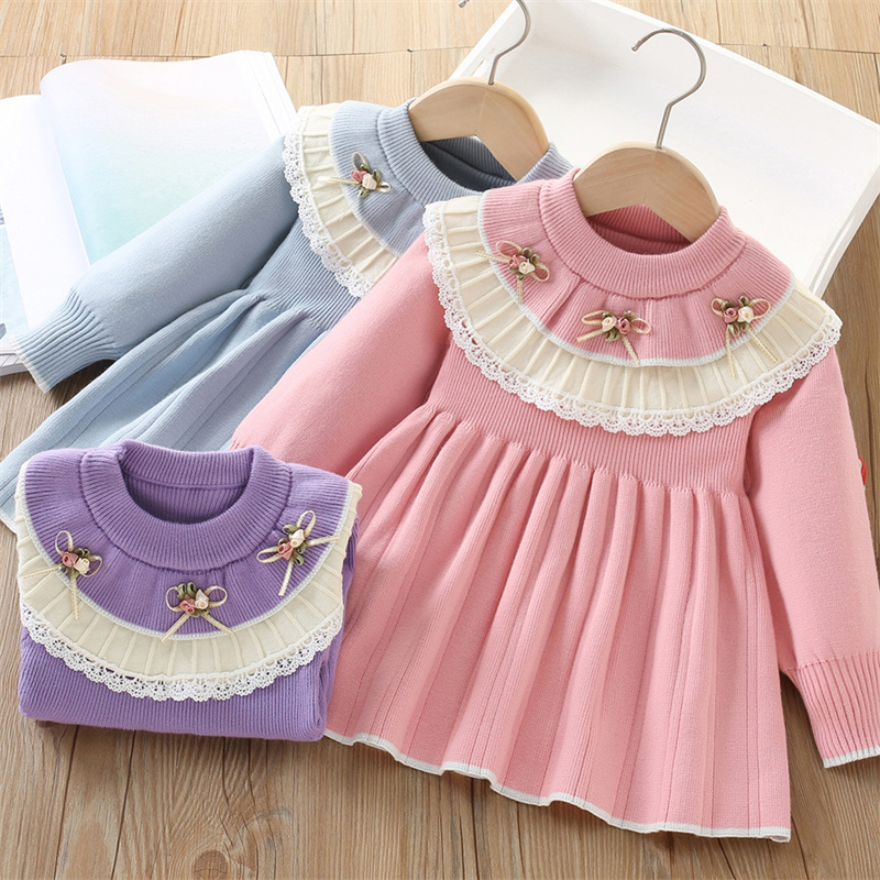 Baby Clothing Jumpers - Gaun Rajutan Bayi Perempuan Gaun Sweter