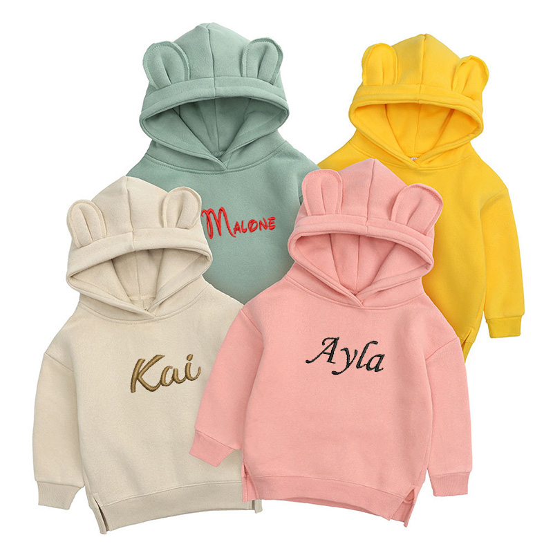 Baby Clothing Jumpers - Hoodie beruang anak-anak bordir personalisasi hadiah